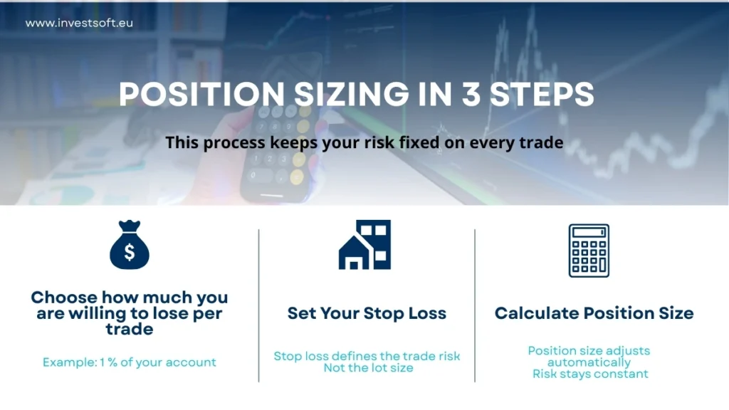 position sizing in trading three step process risk per trade stop loss and position size
